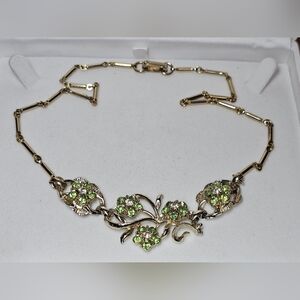 Coro Floral Gold and Green Necklace